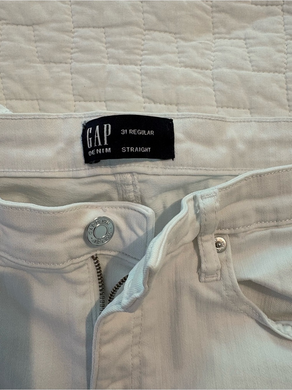 GAP White Straight Jeans